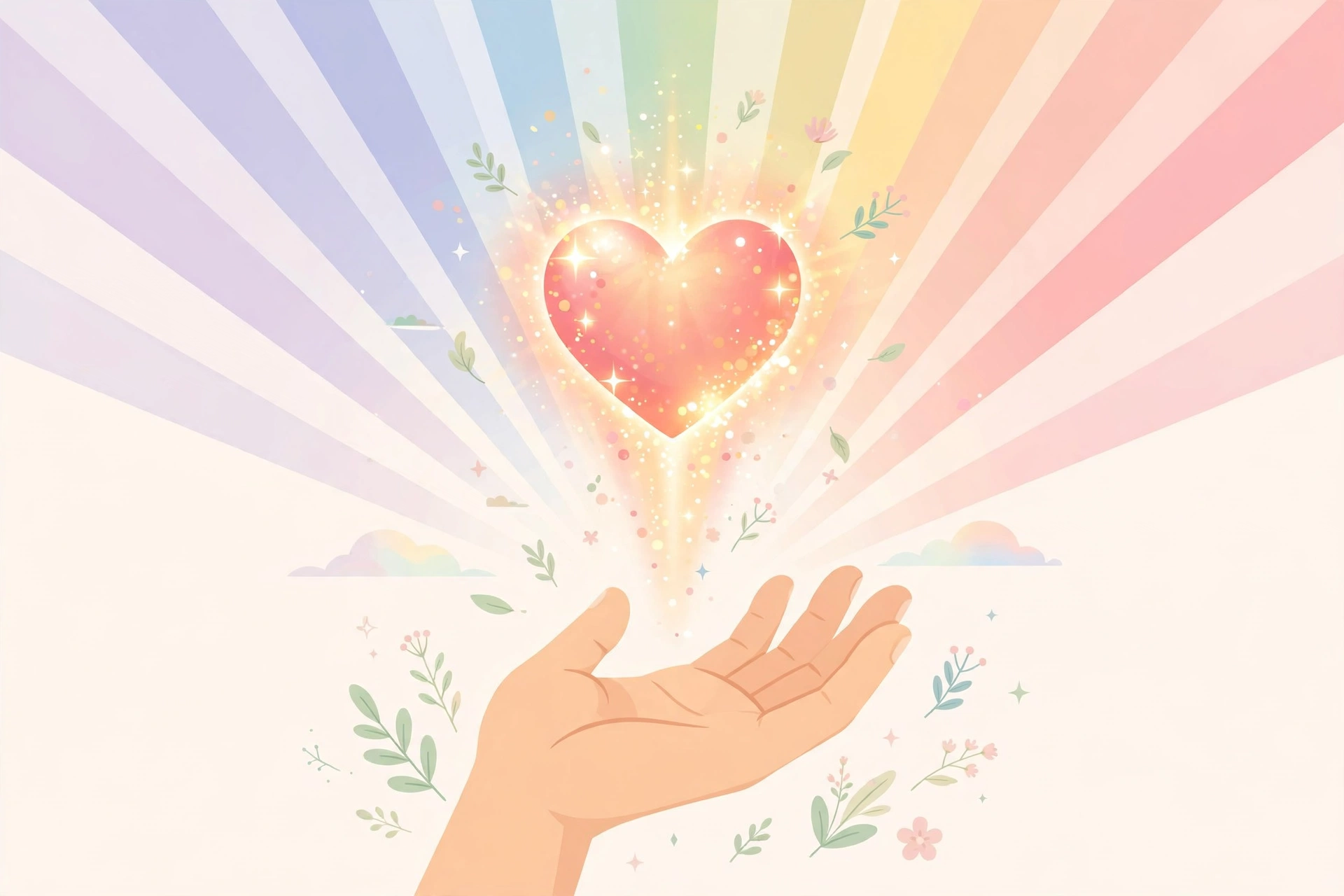 An open hand releasing a glowing heart — support the mission